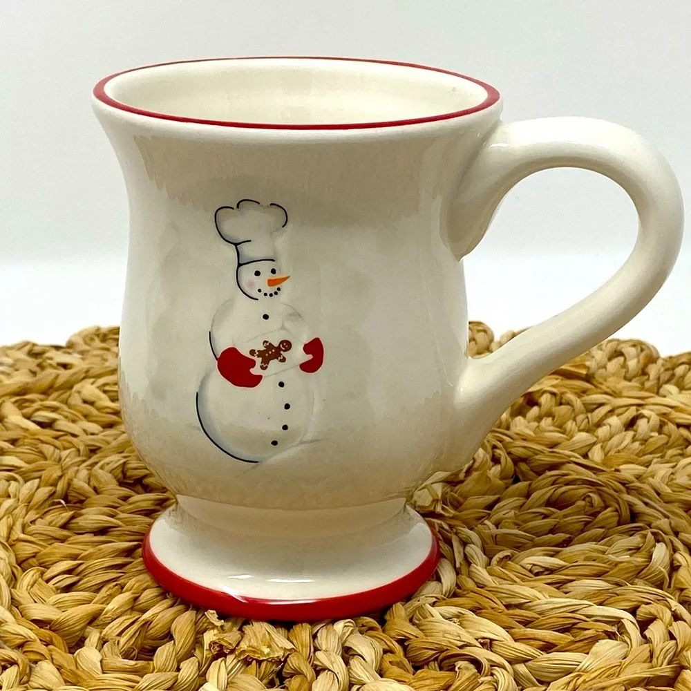 Williams-Sonoma Snowman Chef Mugs 12 oz